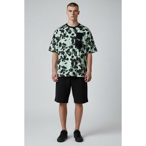 LRG Lifted Research Group Panda Camo Pocket TShirt Mens Mint Green Black, Size L